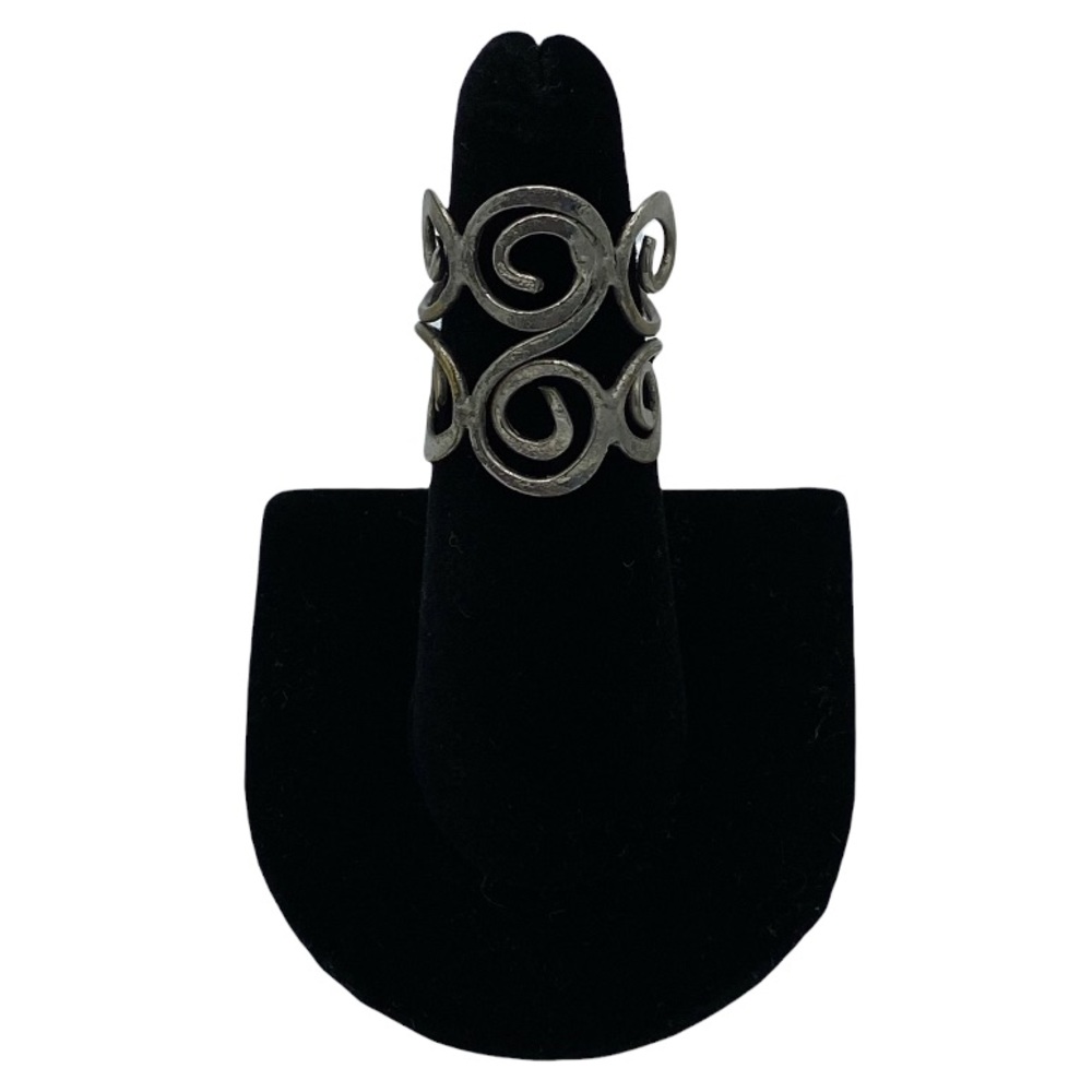 Vintage Silver Twirly Bohemian Boho Long Ring